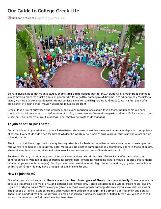 Guide to college greek life