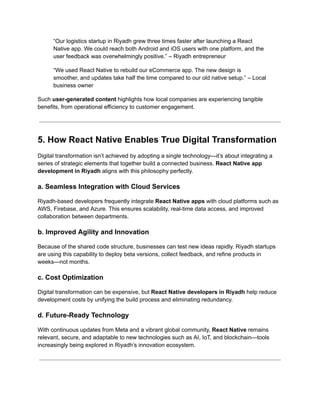 Guide to Digital Transformation via React Native Developers in Riyadh | PDF