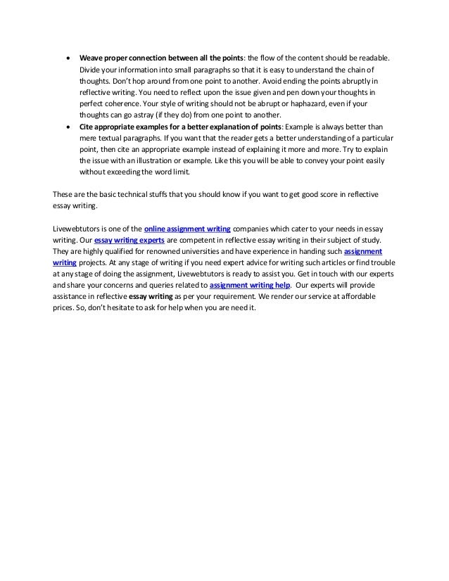 Reflective essay thesis examples picture