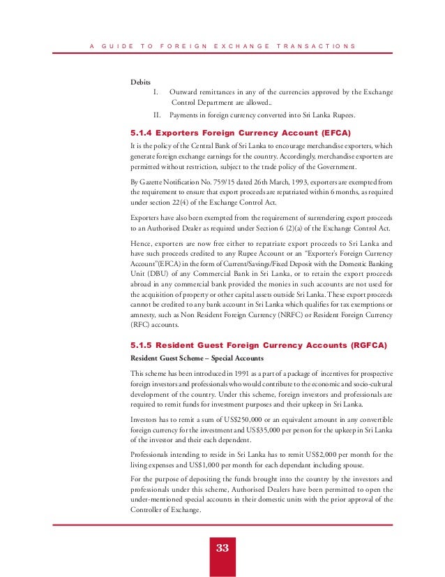 Foreign exchange transactions