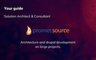 Your guide
Solution Architect & Consultant
Architecture and drupal development
on large projects.
 
