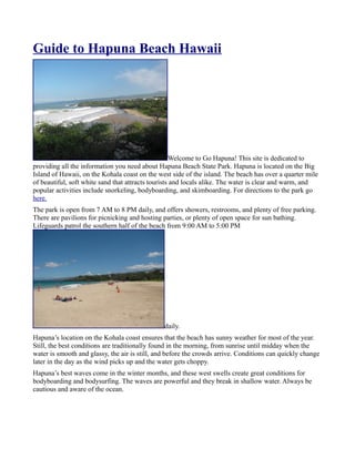 Guide to hapuna beach hawaii