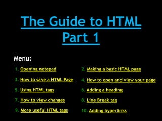 SIMPLE GUIDE TO HTML STEP BY STEP GUIDE FOR PRACTICAL | PDF