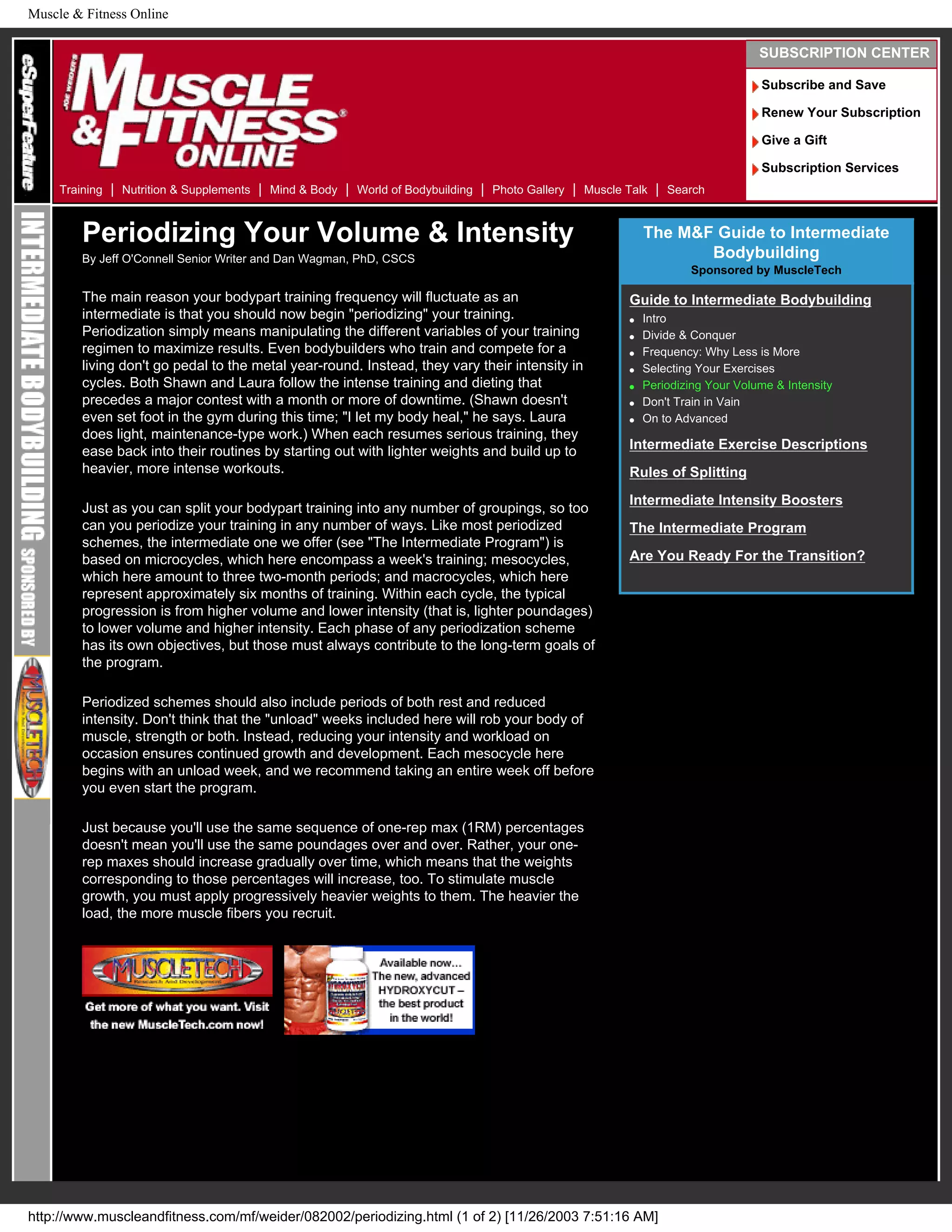 Guide to intermidiate bodybuilding | PDF