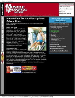 Intermediate Bodybuilders Guide to intermidiate bodybuilding | PDF