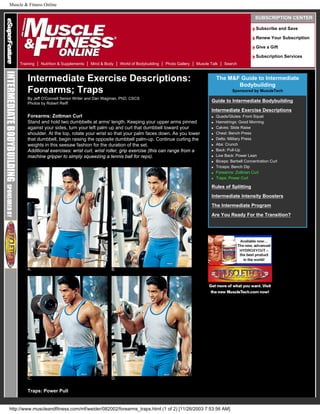Intermediate Bodybuilders Guide to intermidiate bodybuilding | PDF