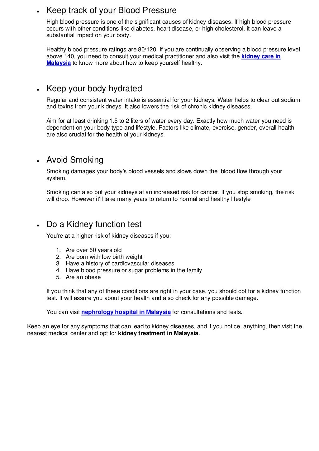 Guide to keep your kidneys healthy