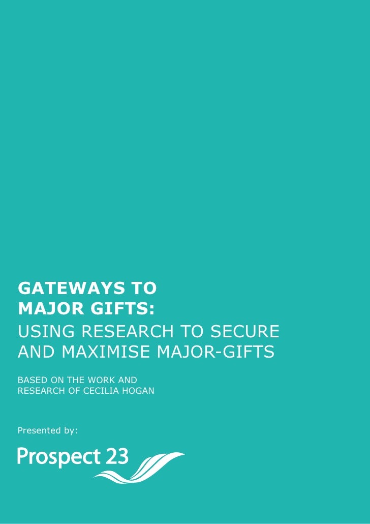 Guide To Major Gift Fundraising Prospect 23