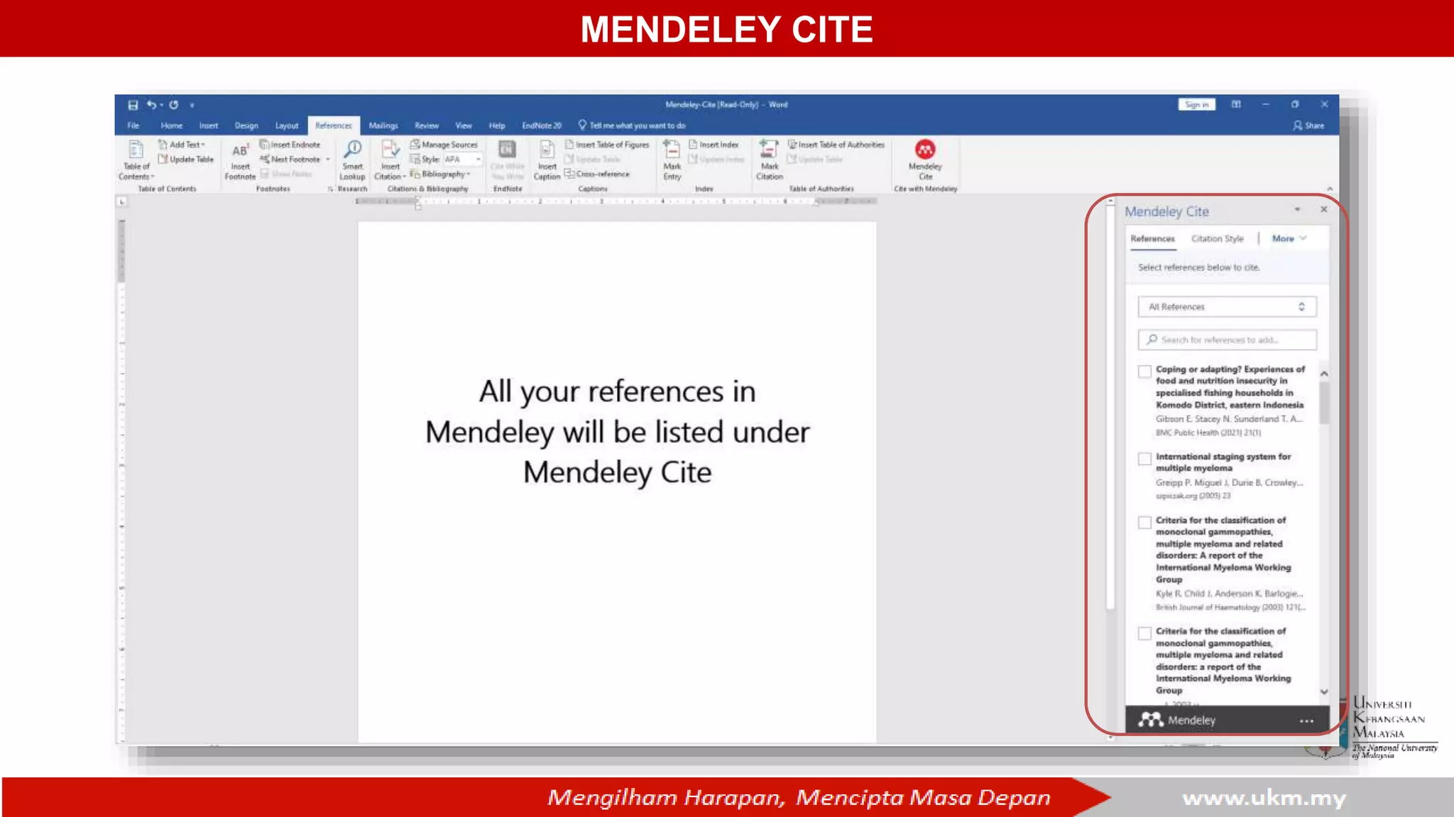 MENDELEY CITE
 