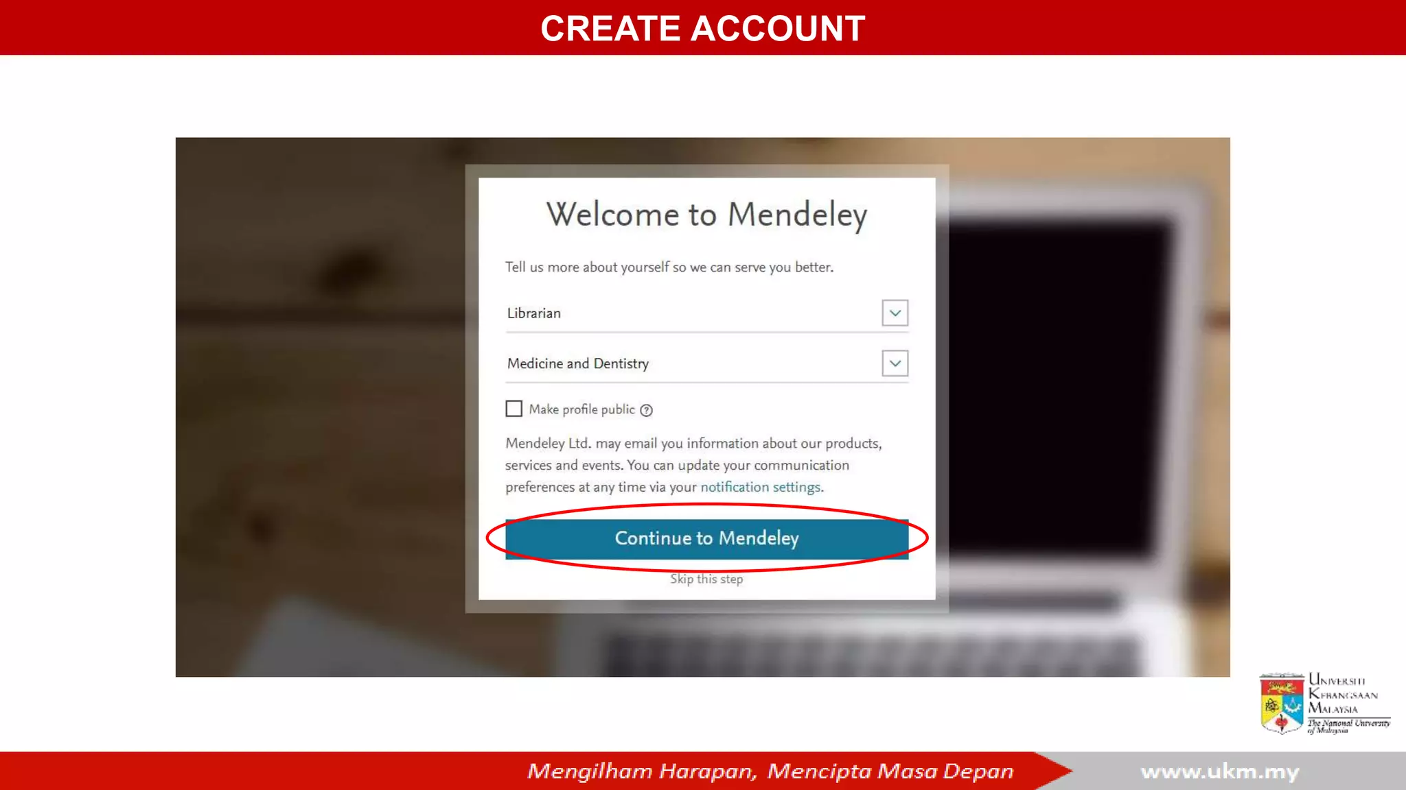 CREATE ACCOUNT
 