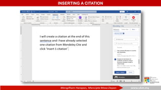 INSERTING A CITATION
 