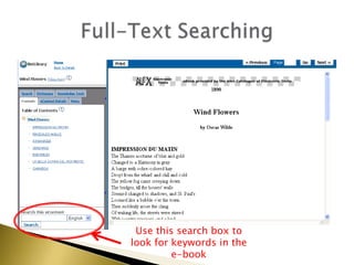 Full-Text SearchingUse this search box to look for keywords in the e-book