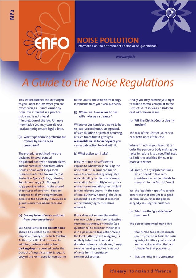 Guide to noise regulations PDF