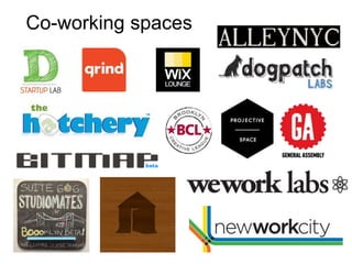 Co-working spaces
 