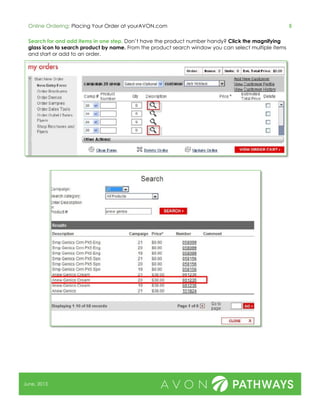 Guide to placing your Avon order online | PDF