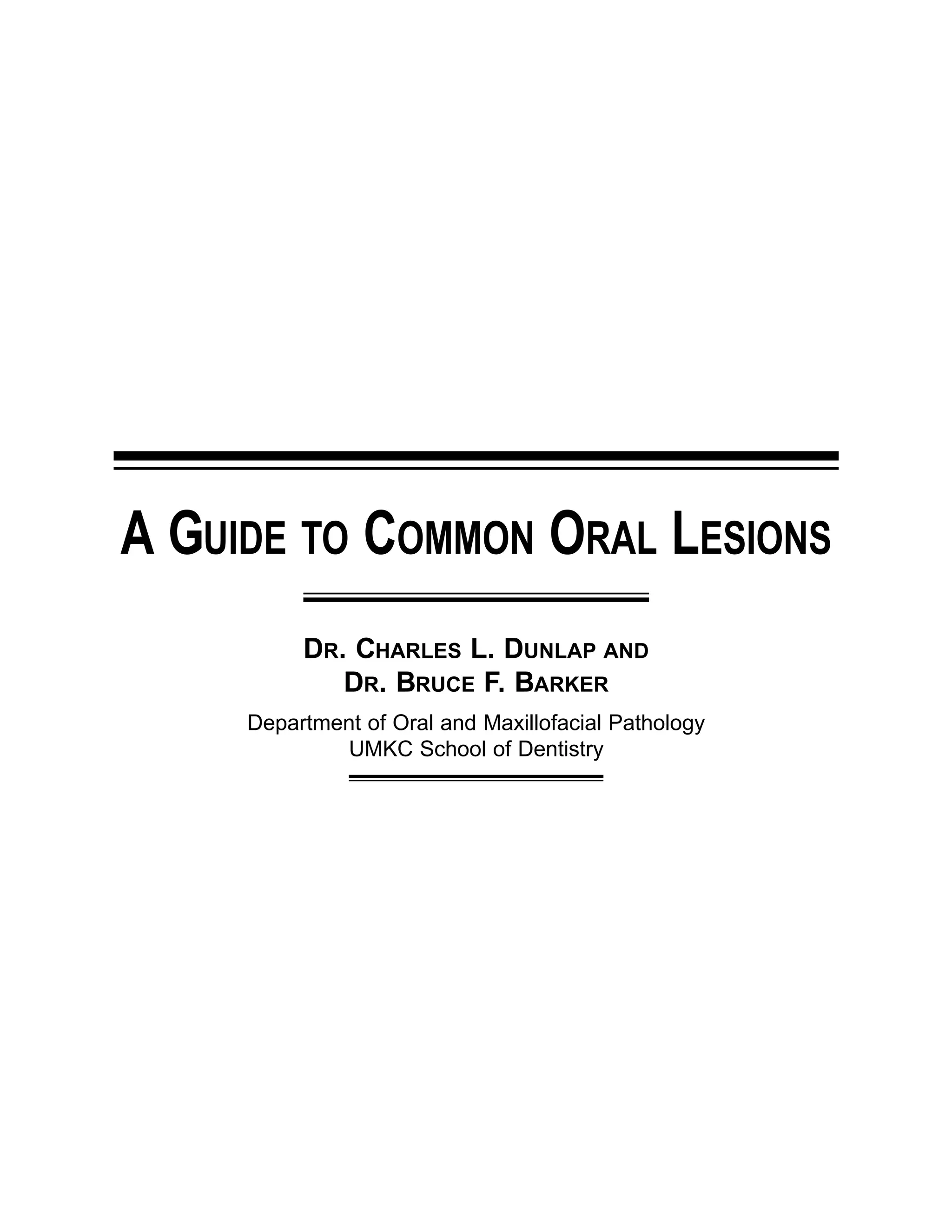 Guide to oral lesions | PDF