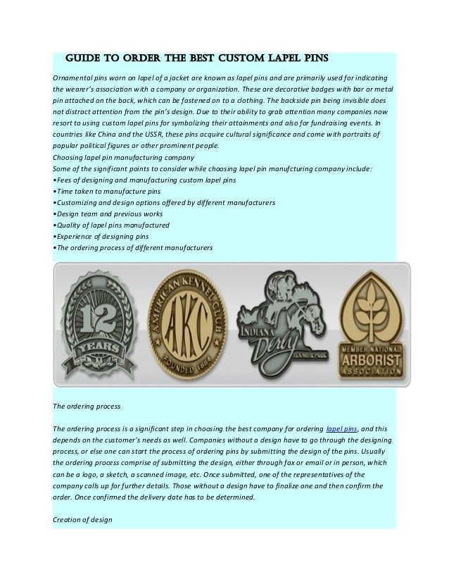 Guide to order the best custom lapel pins