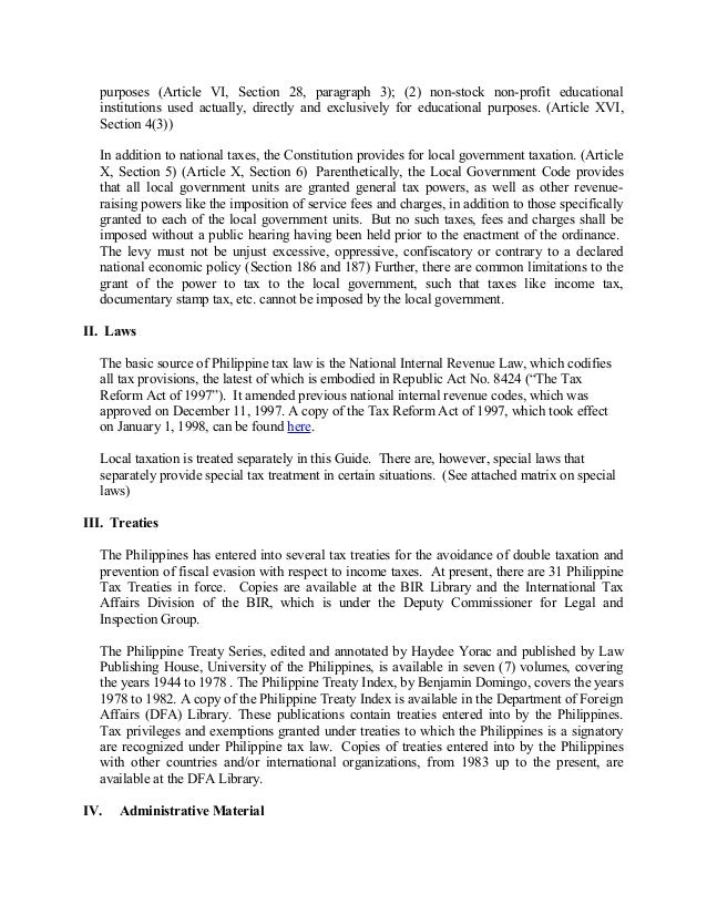 Guide to Philippine Tax Law Research
