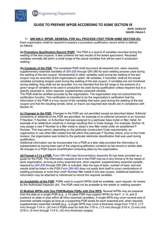 Guide to prepare_the_wpqr_-_asme_code | PDF | Resume Writing and Advice ...