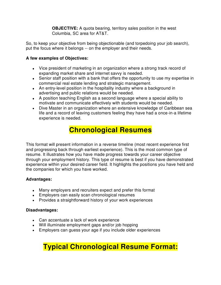 objectives in making resumes