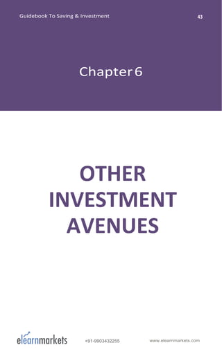 www.elearnmarkets.com+91-9903432255
OTHER
INVESTMENT
AVENUES
Chapter6
 