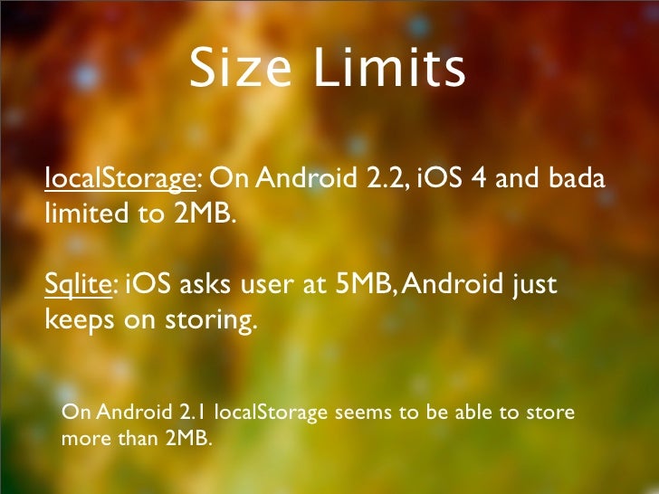 Sqlite Size Limits Safari Chrome