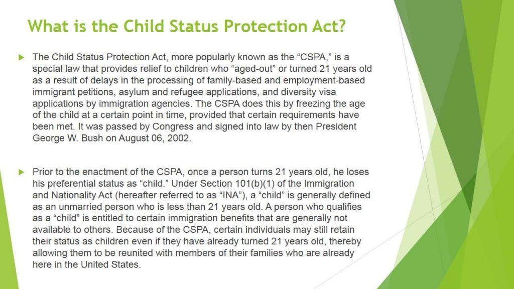 Guide To The Child Status Protection Act (CSPA)
