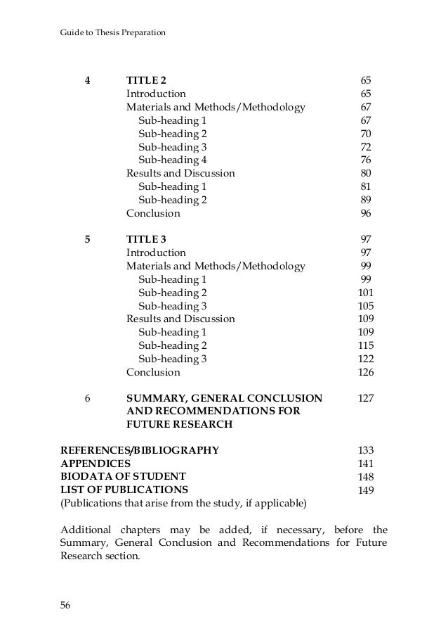 sample table of contents for master's thesis
