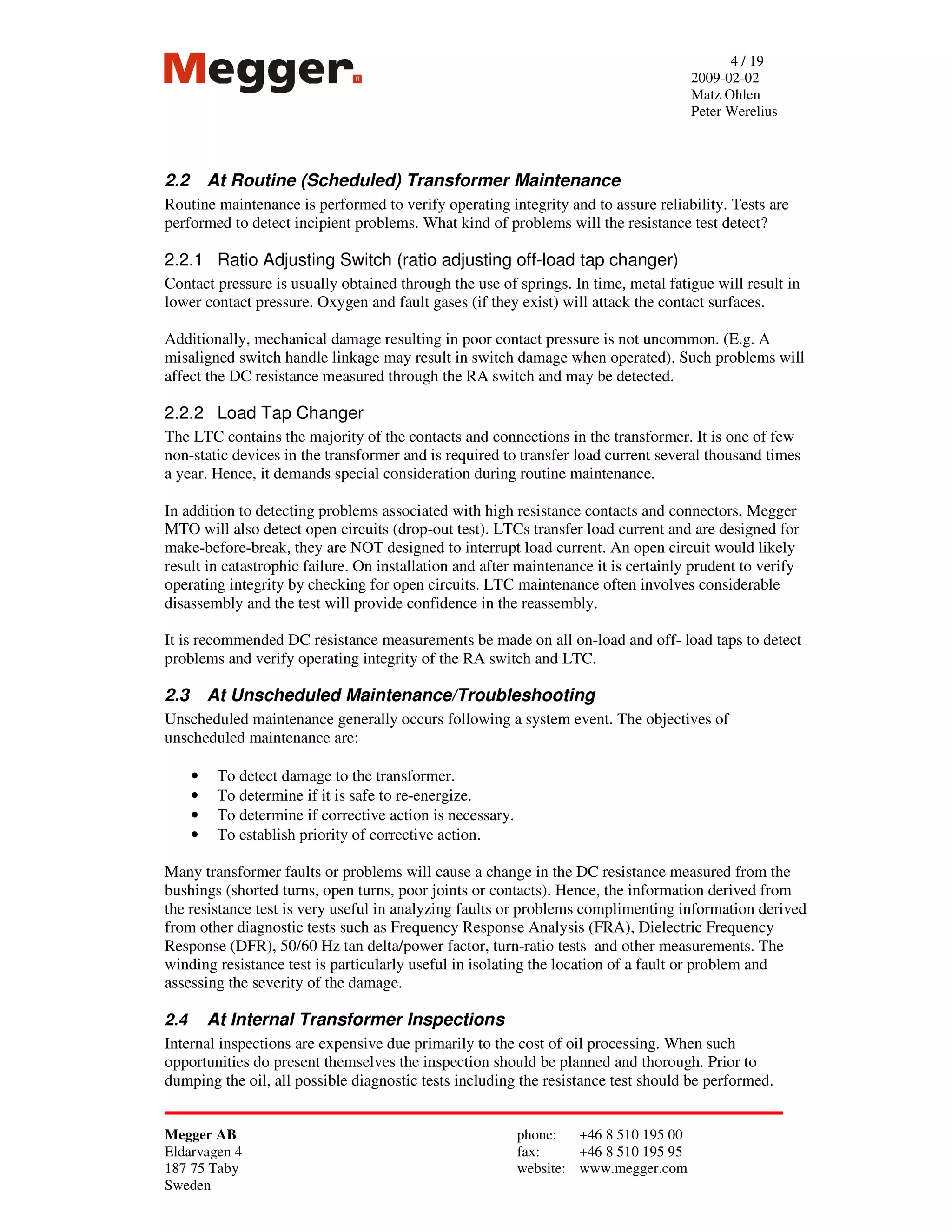 Guide to transformer resistance testing | PDF