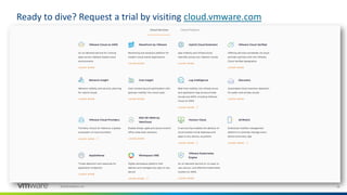 18©2018 VMware, Inc.
Ready to dive? Request a trial by visiting cloud.vmware.com
 