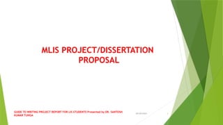 Guide to Writing Project Report for Library & Information Science (LIS ...