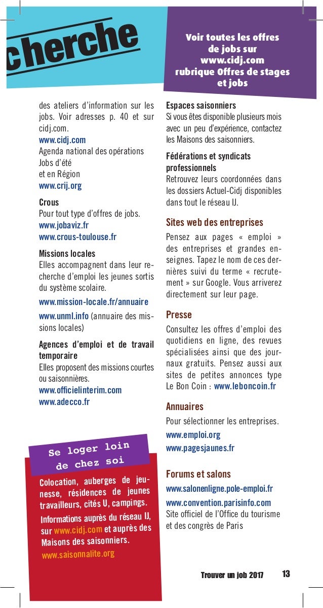 Guide Trouver Un Job 2017 Edition Toulouse Occitanie