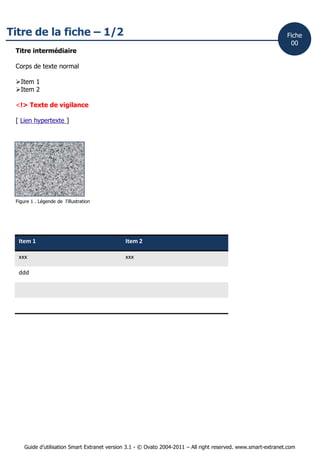 Fiche00Titre de la fiche – 1/2Titre intermédiaireCorps de texte normalItem 1