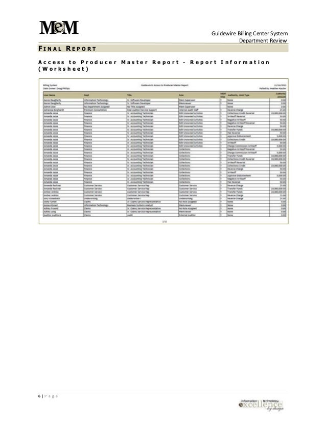 Guidewire billing center system