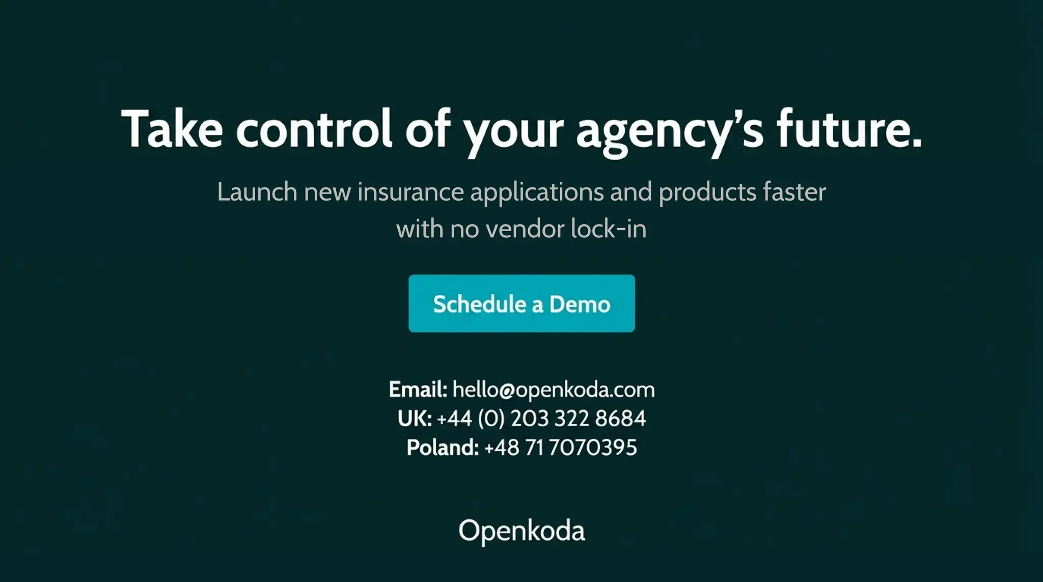 Launch new insurance applications and products faster
with no vendor lock-in