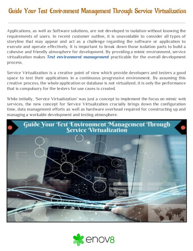 Guide Your Test Environment Management Through Service Virtualization