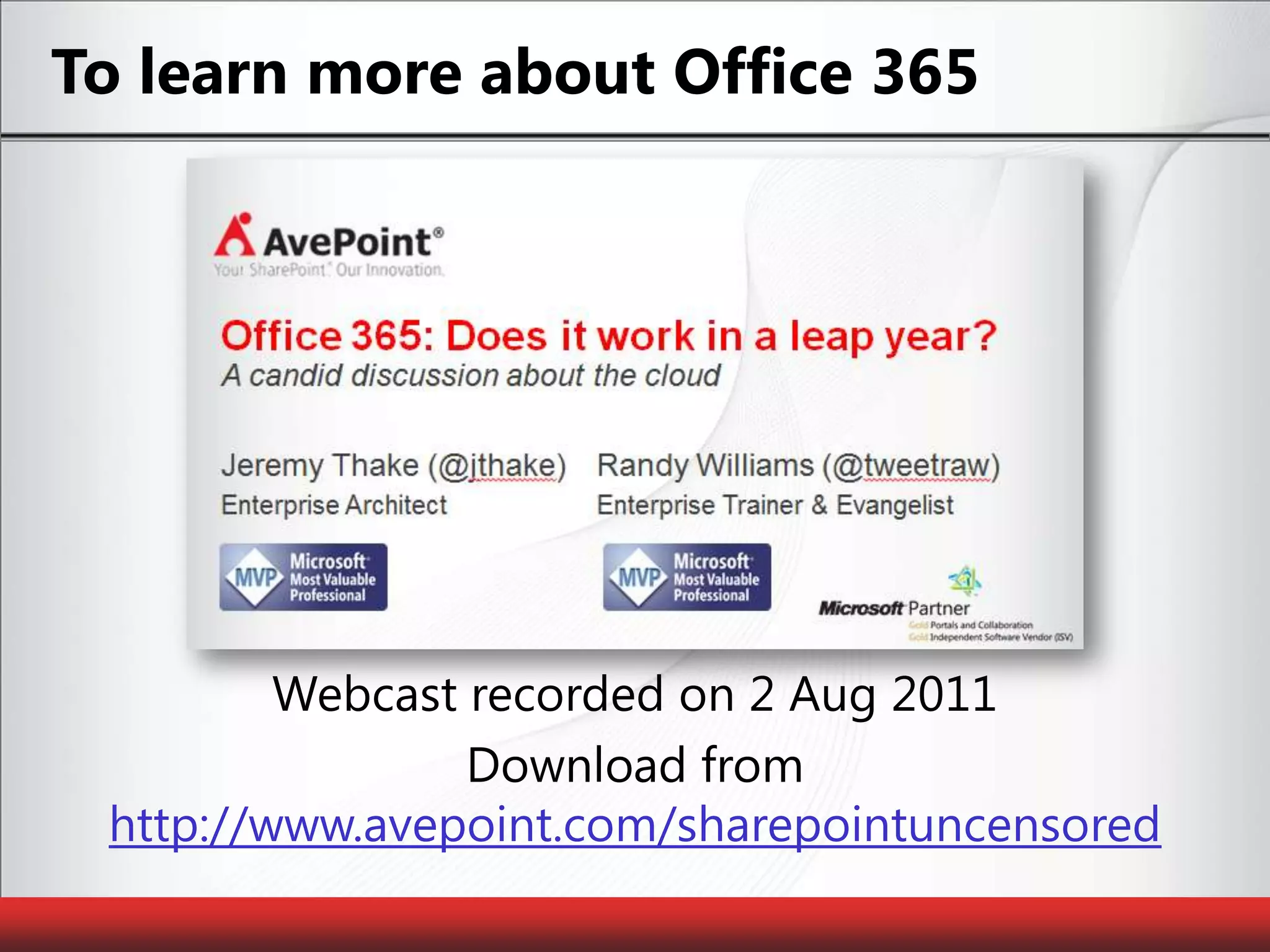 Software: Windows Server 2008 R2, SQL Server 2008 R2, SharePoint Server 2010, Office 2010 Professional…Cost?