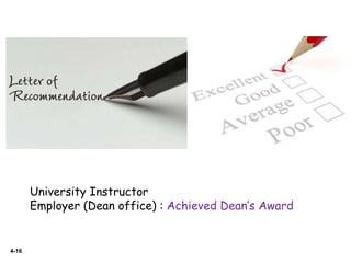 4-16
University Instructor
Employer (Dean office) : Achieved Dean’s Award
 