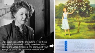 © comScore, Inc. Proprietary. 11
“Ask about color, clarity, and cutting — for these
determine a diamond’s quality, contribute to its
beauty and value. Choose a fine stone, and you’ll
always be proud of it, no matter what its size.”
 