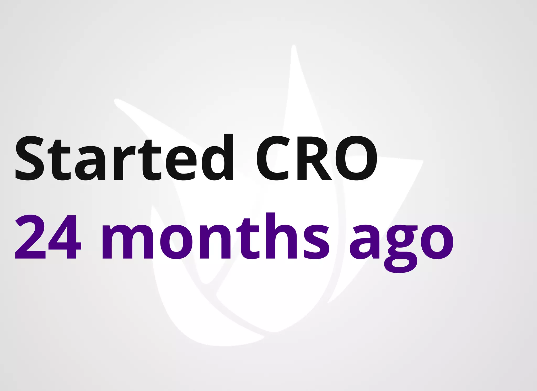 Started CRO
24 months ago​​​
 