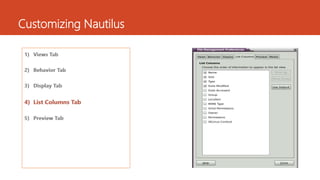 Customizing Nautilus 
 