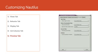 Customizing Nautilus 
 