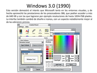 Windows In 1990 GUI historia y evolucion (Hasta el 2008) | PPSX
