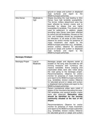 ground or seeps and sunken or displaced
                                  road surfaces and report to the
                ...