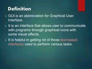 Gui in java | PPTX | Computing | Technology & Computing