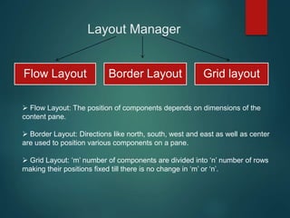Gui in java | PPTX | Computing | Technology & Computing