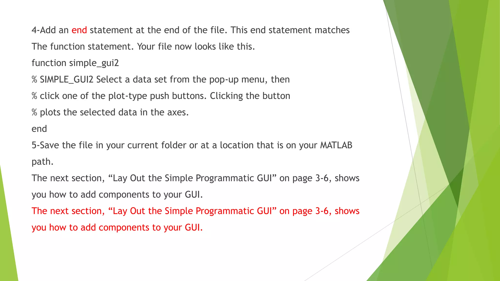 Gui in matlab : | PPTX