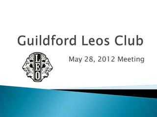 May 28, 2012 Meeting
 