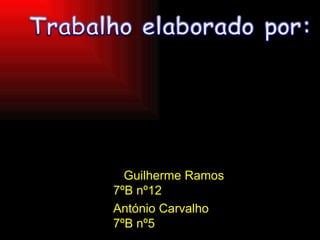 Guilherme Ramos 7ºB nº12 António Carvalho 7ºB nº5  