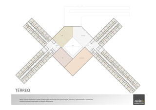 Nota:	
  Estudo	
  Preliminar	
  sujeito	
  à	
  alterações	
  em	
  função	
  de	
  ajustes	
  legais,	
  técnicos,	
  operacionais	
  e	
  comerciais.	
  	
  
Direitos	
  autorais	
  reservados	
  à	
  Julião	
  &	
  Arquitetos	
  
TÉRREO	
  
 